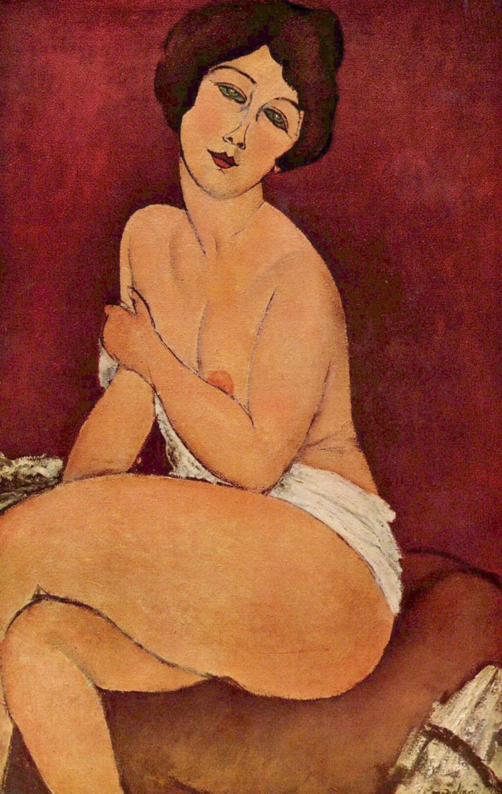 Nude Sitting on a Sofa La Belle Romaine