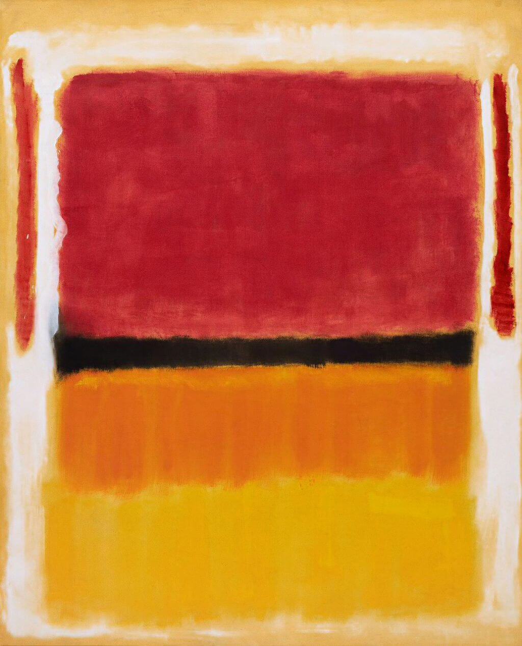 Untitled Violet Black Orange Yellow on White and Red 1949