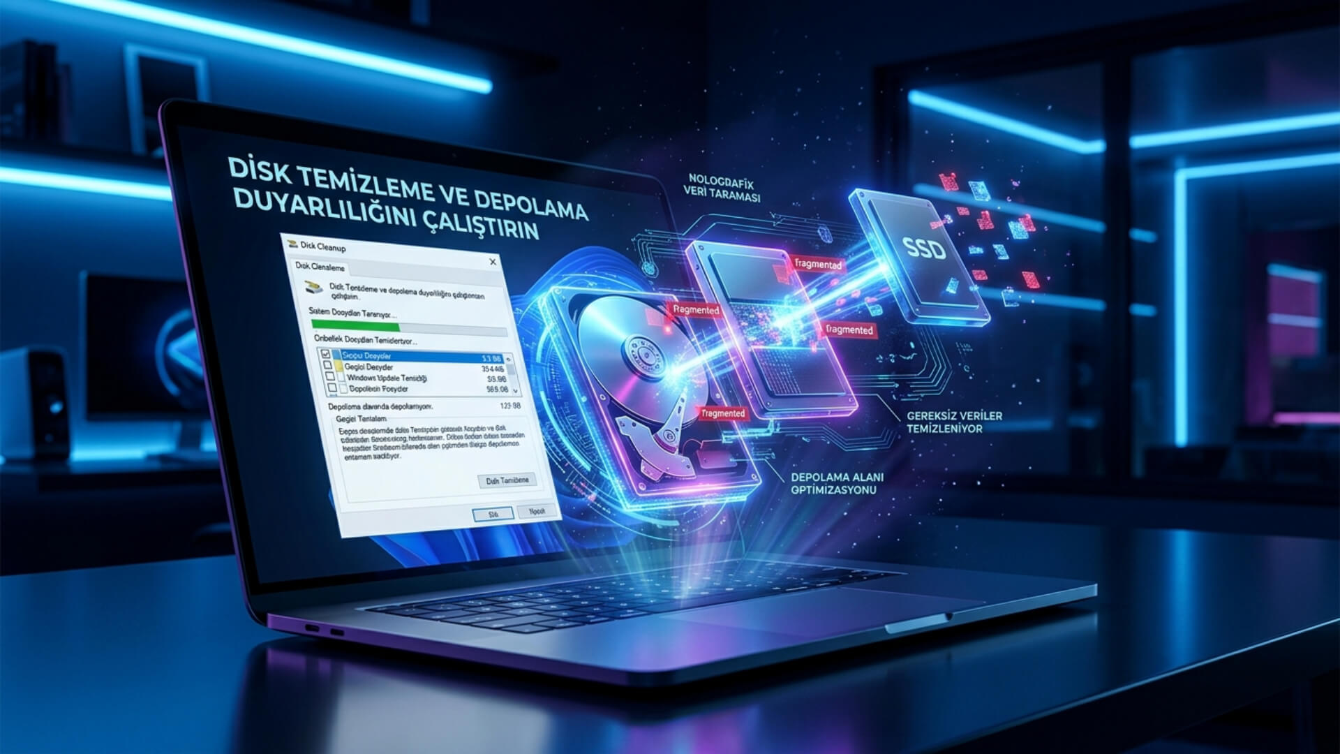 Disk Temizleme ve Depolama Duyarlılığını Çalıştırın Disk Temizleme ve Depolama Duyarlılığını Çalıştırın