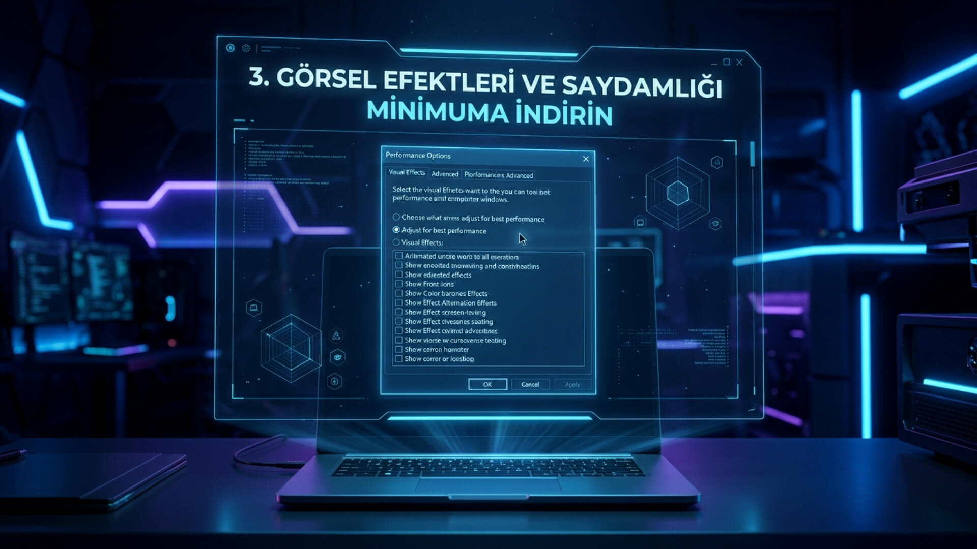 Görsel Efektleri ve Saydamlığı Minimuma İndirin Görsel Efektleri ve Saydamlığı Minimuma İndirin