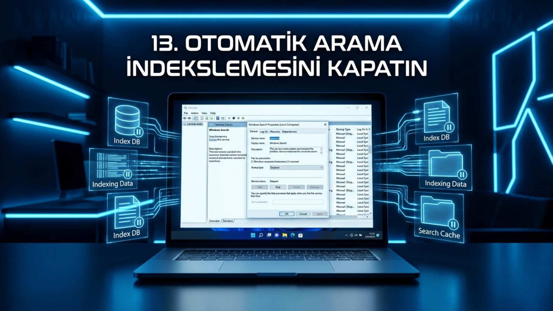 Otomatik Arama İndekslemesini Kapatın Otomatik Arama İndekslemesini Kapatın